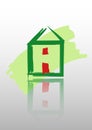 Green house , home icon , bio ecology , isolated