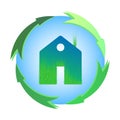 Green house , home icon , bio ecology , isolated