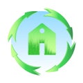 Green house , home icon , bio ecology , isolated