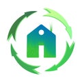 Green house , home icon , bio ecology , isolated