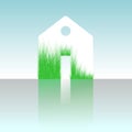 Green house , home icon , bio ecology , isolated