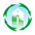 Green house , home icon , bio ecology , vector isolated Royalty Free Stock Photo