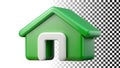 Green house icon, home symbol, eco house, green building, house shape, simple house png transparent image Generative AI Royalty Free Stock Photo