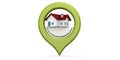 Green house icon locator isolated