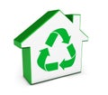 Green House Icon Recycling Symbol