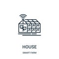 green house icon vector from smart farm collection. Thin line green house outline icon vector illustration Royalty Free Stock Photo