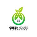 Green House Leaves logo Design vector illustration Royalty Free Stock Photo