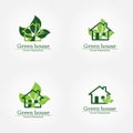 Green house logo. Energy saving concept. Vector illustration.Vector logo template. Royalty Free Stock Photo