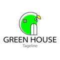 Green House Logo Semicircular small house Royalty Free Stock Photo