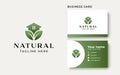 Green House Logo Template Isolated in White Background Royalty Free Stock Photo