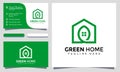 Green House logo vector, Home logo design, Nature Leaf logo, Logo Designs Vector Illustration Template Royalty Free Stock Photo