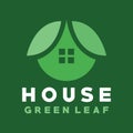 Green House Modern Leaf Logo Design Inspiration Royalty Free Stock Photo