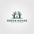 Green house nature tree logo vector symbol illustration design