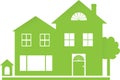 Large House Real Estate Design Logo Green