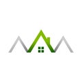 Green House Realty House Logo Symbol Design Royalty Free Stock Photo