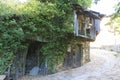 Green house, wood and stone houses in the province of Zamora in