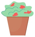 Green houseplant icon. Flowerpot house decoration element