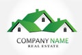 Green houses real estate logo vector icon creative design image template Royalty Free Stock Photo