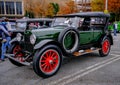 Green Hudson with Red Wheels Royalty Free Stock Photo