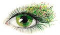 Green human eye