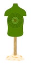 Green human target with wooden stand
