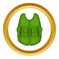 Green hunter vest vector icon