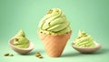 Green Ice cream cone Ai Generated Royalty Free Stock Photo