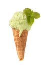 Green ice-cream cone Royalty Free Stock Photo