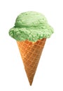 Green ice-cream cone Royalty Free Stock Photo