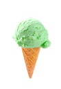 Green ice cream cone Royalty Free Stock Photo