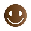 Most popular social media smile icon illustrated with brown color.