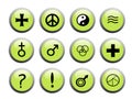 Green icon buttons