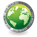 Green icon eco earth globe Royalty Free Stock Photo