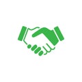 green icon handshake isolated on white background Royalty Free Stock Photo