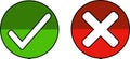 Icons to accept and to reject - vector