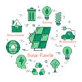 Green icons for alternative innovations Royalty Free Stock Photo