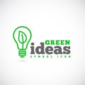 Green Ideas Concept Symbol Icon or Logo Template