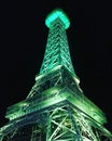 Green illuminated tower