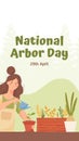 Green Illustrated National Arbor Day Instagram Story