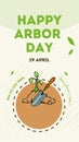 Green Illustration Happy Arbor Day (Instagram Story