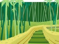 Green illustration sagano bamboo forest  Japan for parallax effect Royalty Free Stock Photo