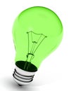 Green Incandescent Light Bulb Royalty Free Stock Photo