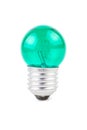 Green Incandescent round light bulb. Royalty Free Stock Photo