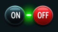 Green indicator light between on off buttons Royalty Free Stock Photo