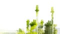 Green industrial development. Saving Environment Eco Power Plant for future concept Royalty Free Stock Photo