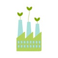 Green industrial factory. Eco friendly industry. Saving the planet concept Royalty Free Stock Photo