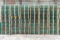 Green industrial steel forkllift pallets