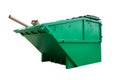 Green Industrial Waste Bin Isolated