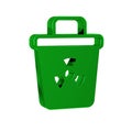Green Infectious waste icon isolated on transparent background. Tank for collecting radioactive waste. Dumpster or Royalty Free Stock Photo
