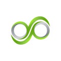 green Infinity Logo Template, Infinity Design Infinity Vector Logo template Royalty Free Stock Photo